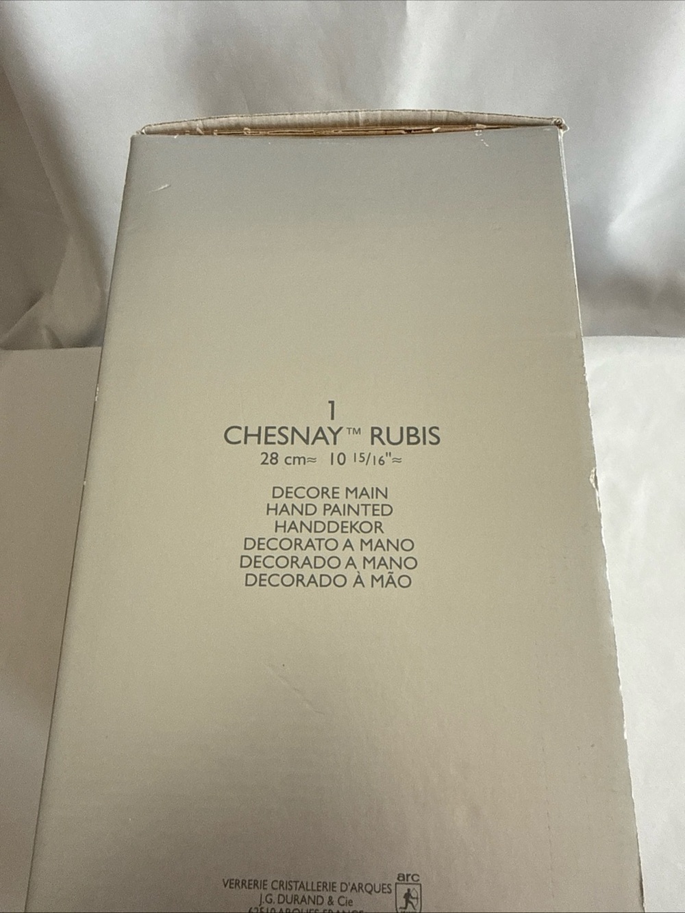 Vintage Cristal D'Arques Durand Chesnay Rubis Cut to Clear Crystal Vase 11" - Picture 9 of 10